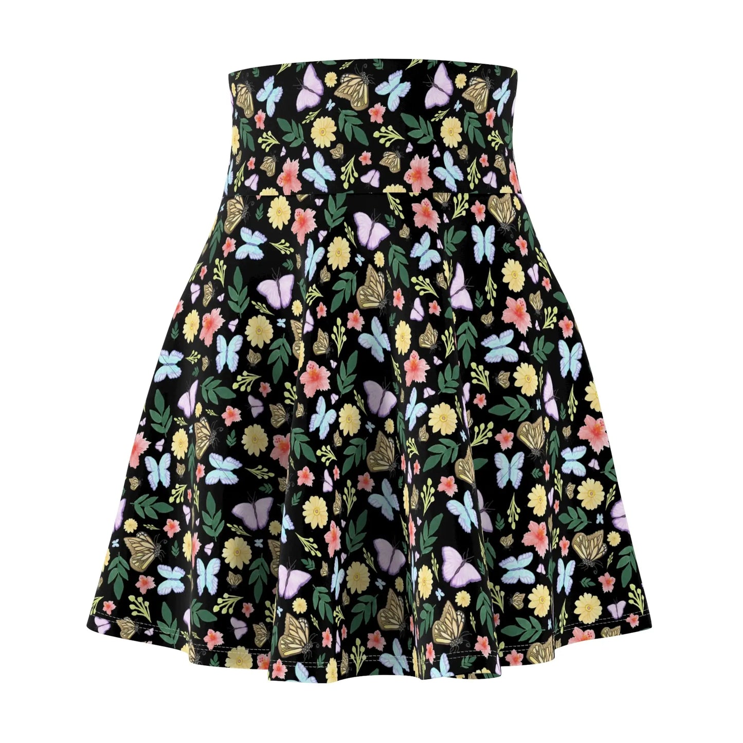 Butterflies Floral Skater Skirt - Eclectage