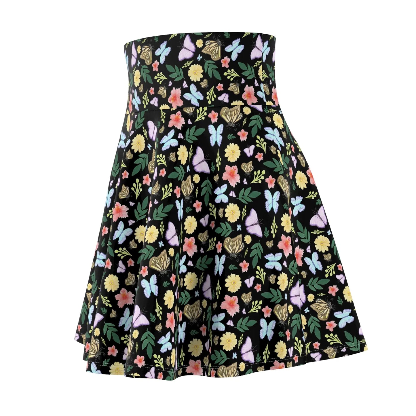 Butterflies Floral Skater Skirt - Eclectage