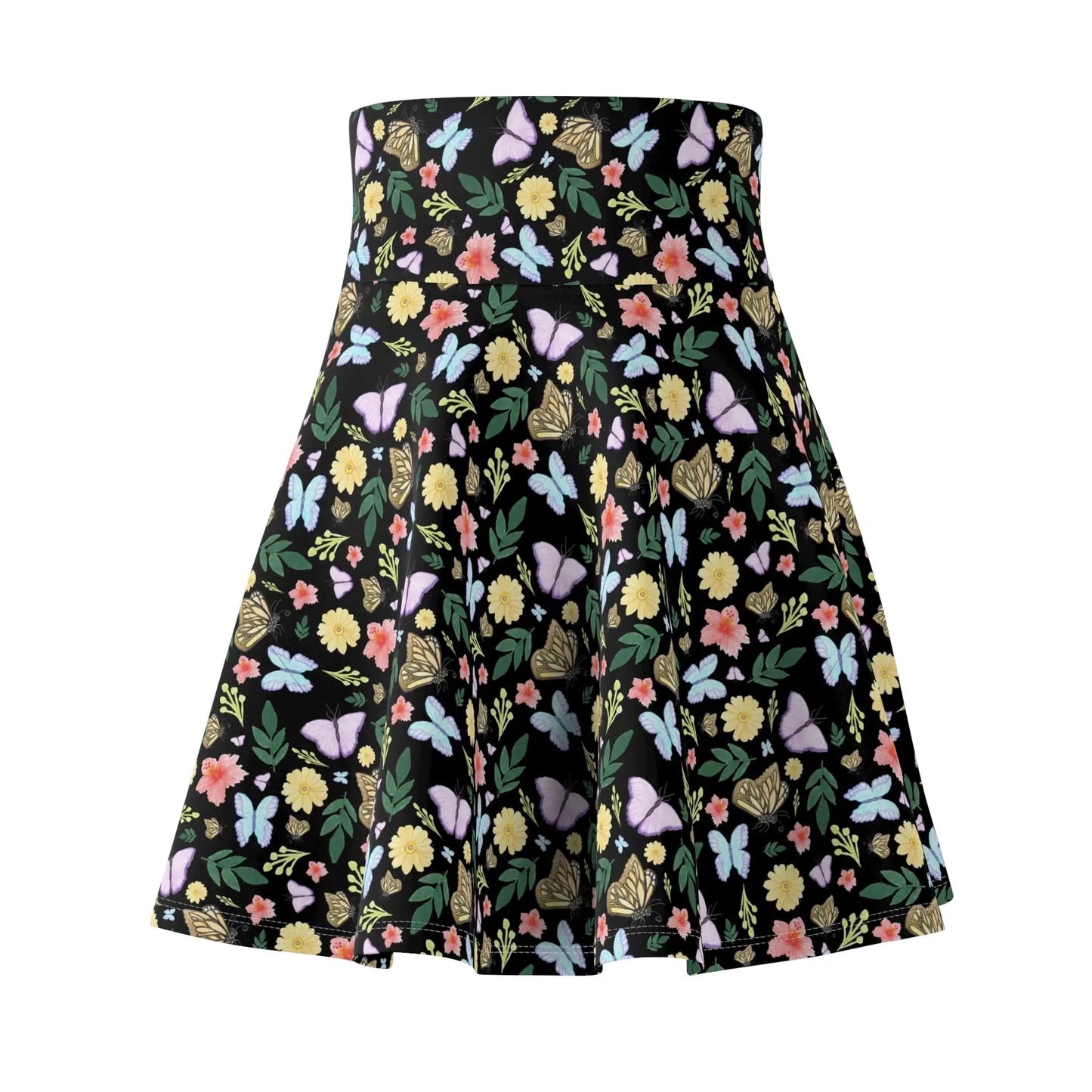 Butterflies Floral Skater Skirt - Eclectage