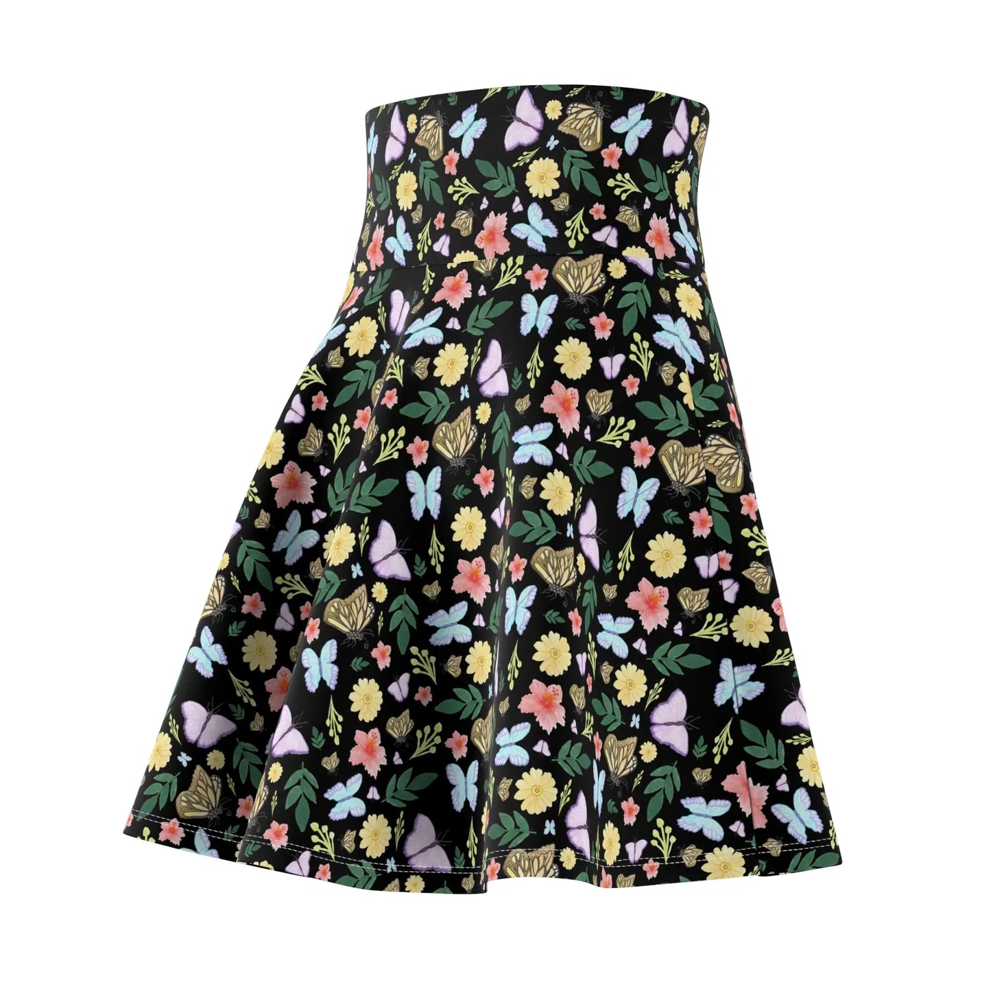 Butterflies Floral Skater Skirt - Eclectage