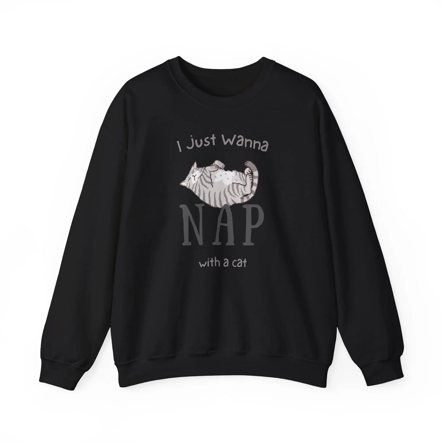 Wanna Nap With a Cat Sweatshirt - Eclectage