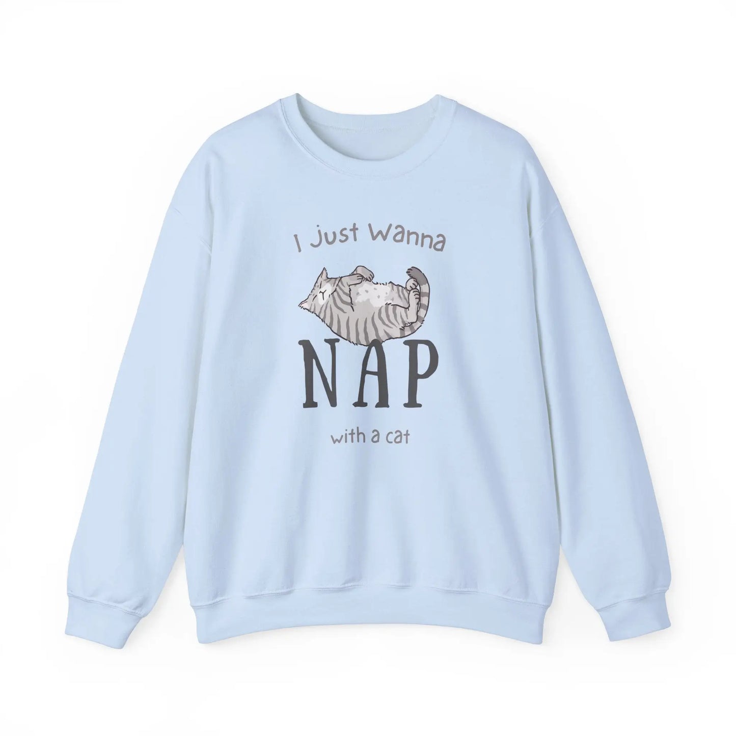 Wanna Nap With a Cat Sweatshirt - Eclectage