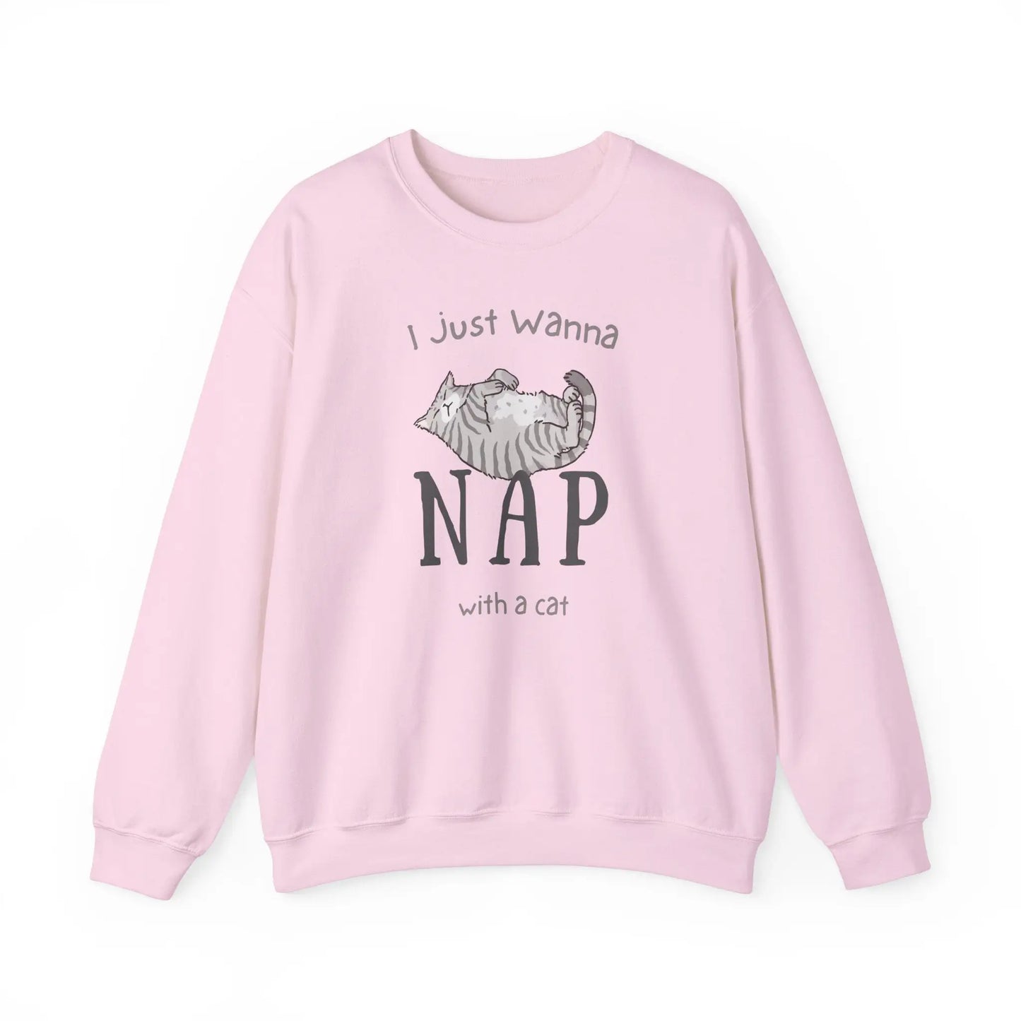 Wanna Nap With a Cat Sweatshirt - Eclectage