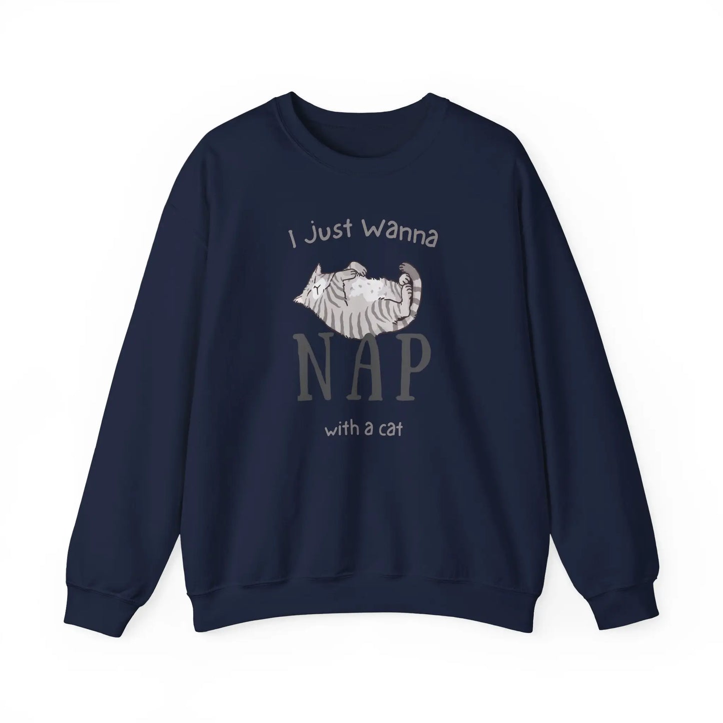 Wanna Nap With a Cat Sweatshirt - Eclectage