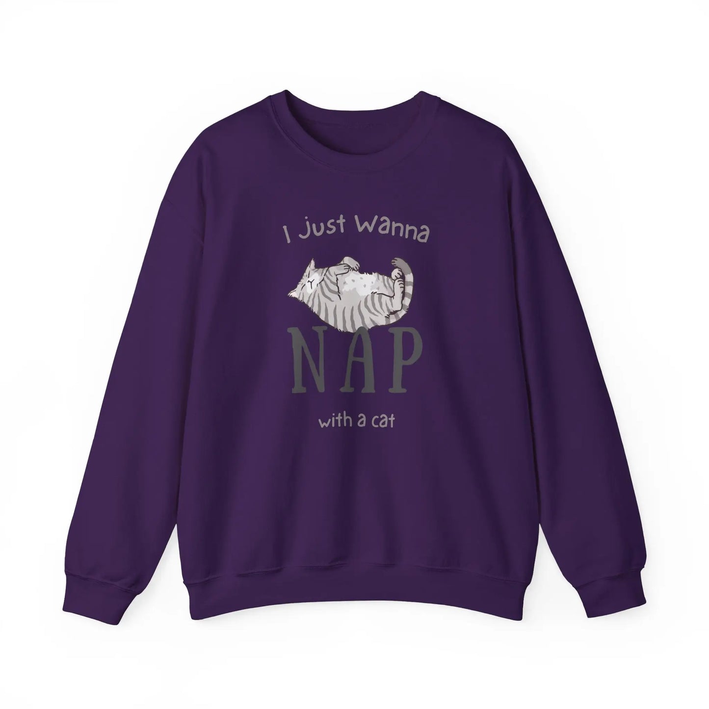 Wanna Nap With a Cat Sweatshirt - Eclectage
