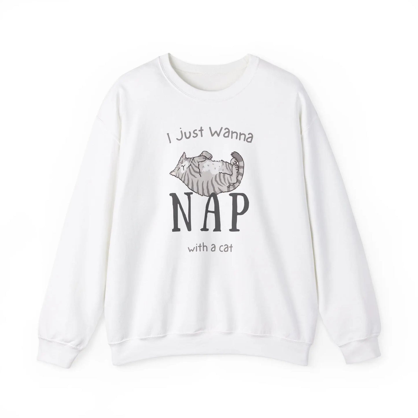 Wanna Nap With a Cat Sweatshirt - Eclectage