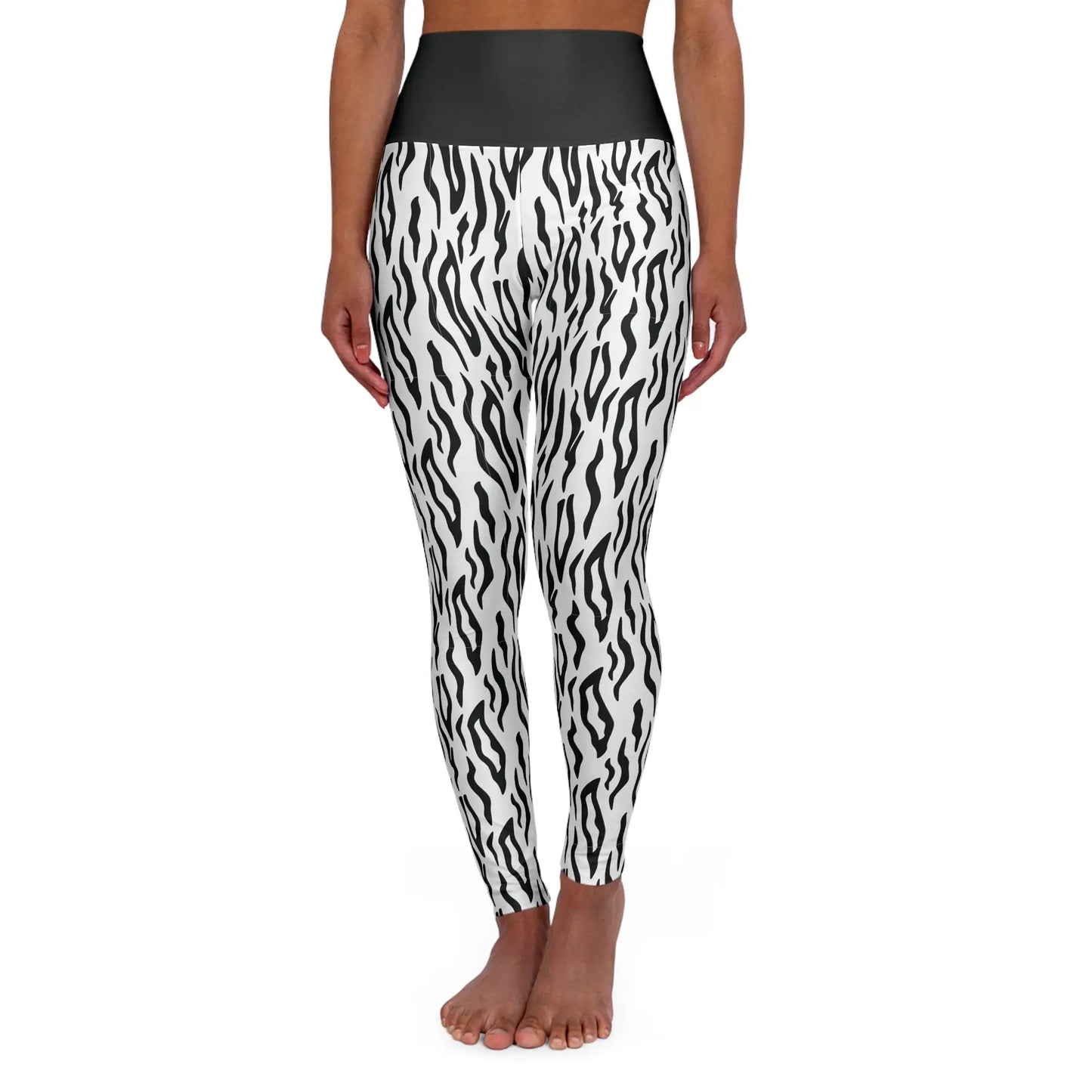 White Tiger High Waisted Yoga Leggings - Eclectage