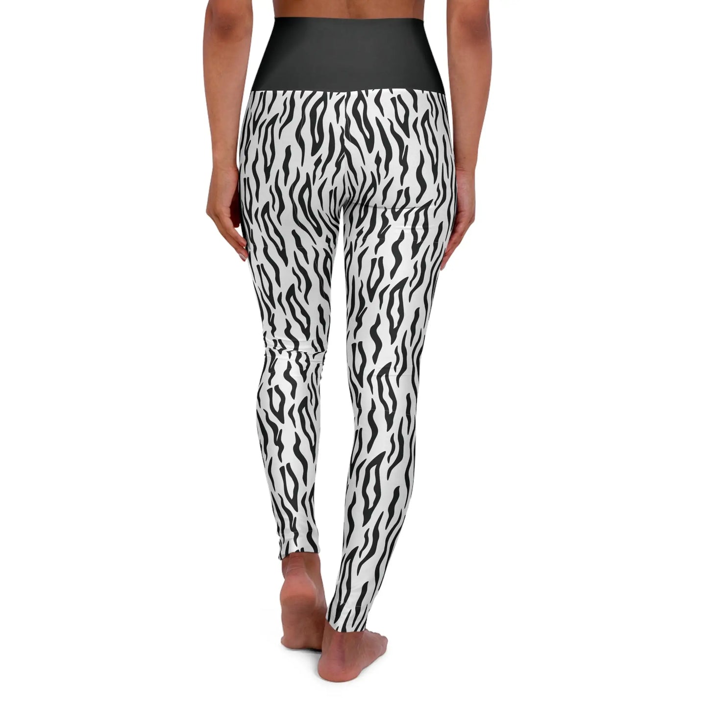 White Tiger High Waisted Yoga Leggings - Eclectage