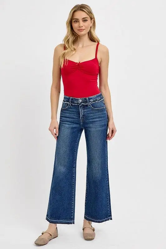 Dark Blue Tummy Control Bootcut Jeans - Jeans