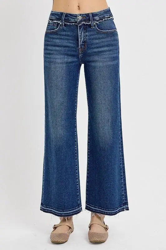 Dark Blue Tummy Control Bootcut Jeans - Jeans