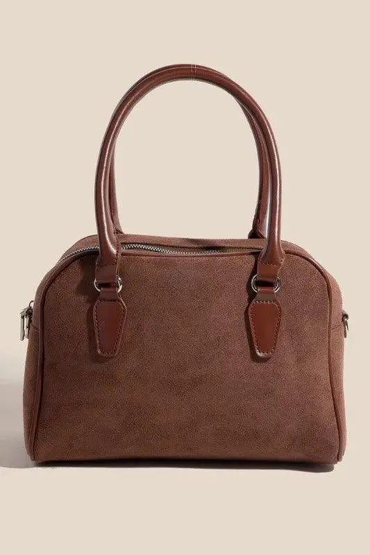 Dark Brown Boxy Handbag - Handbags