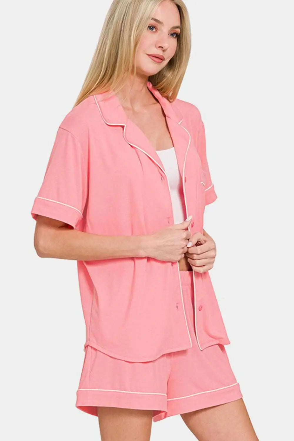 Dark Pink Shorts Lounge Set - Loungewear