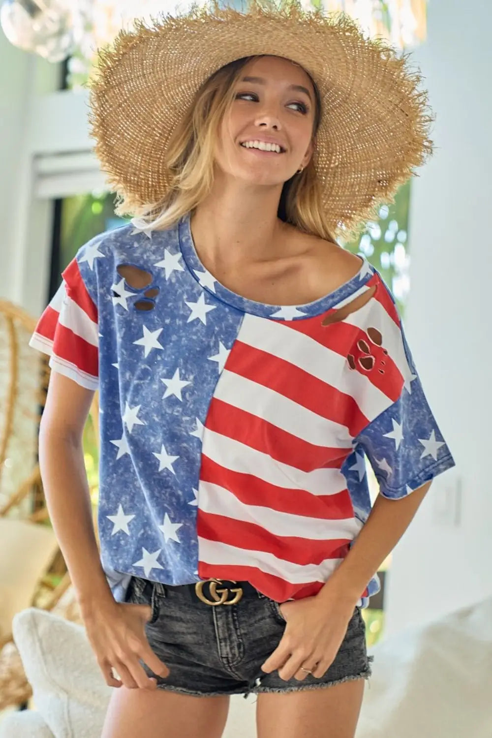 Distressed American Flag T-Shirt - T-Shirts