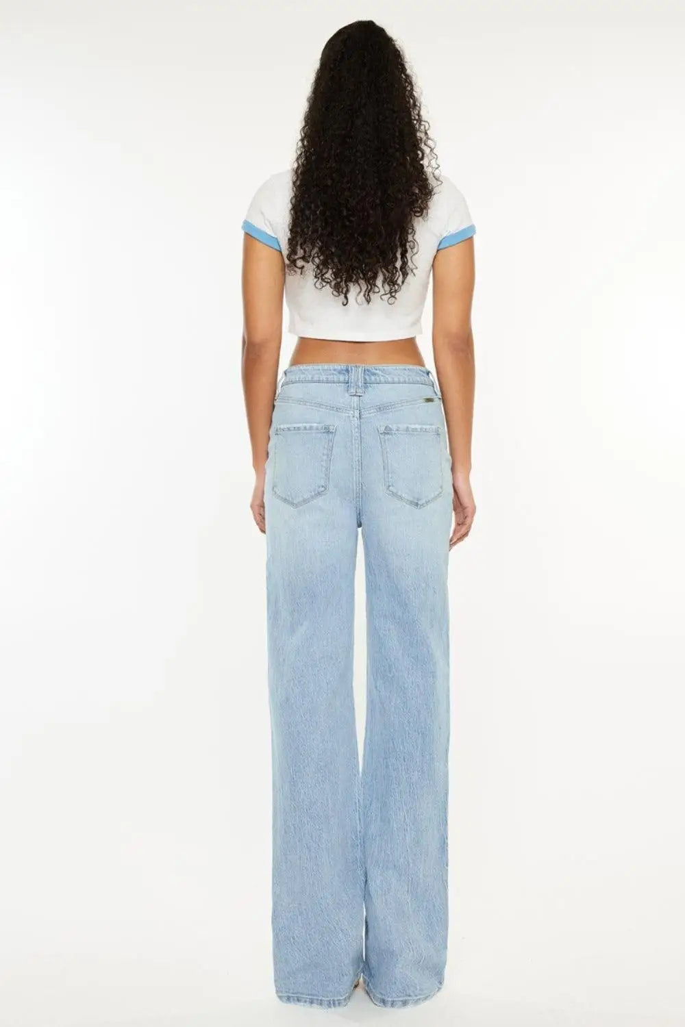 Distressed High Waist Straight Jeans - Straight Jeans