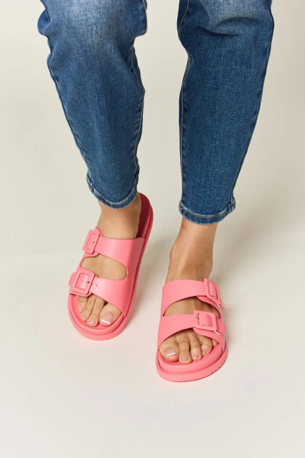 Double Buckle Open Toe Sandals -