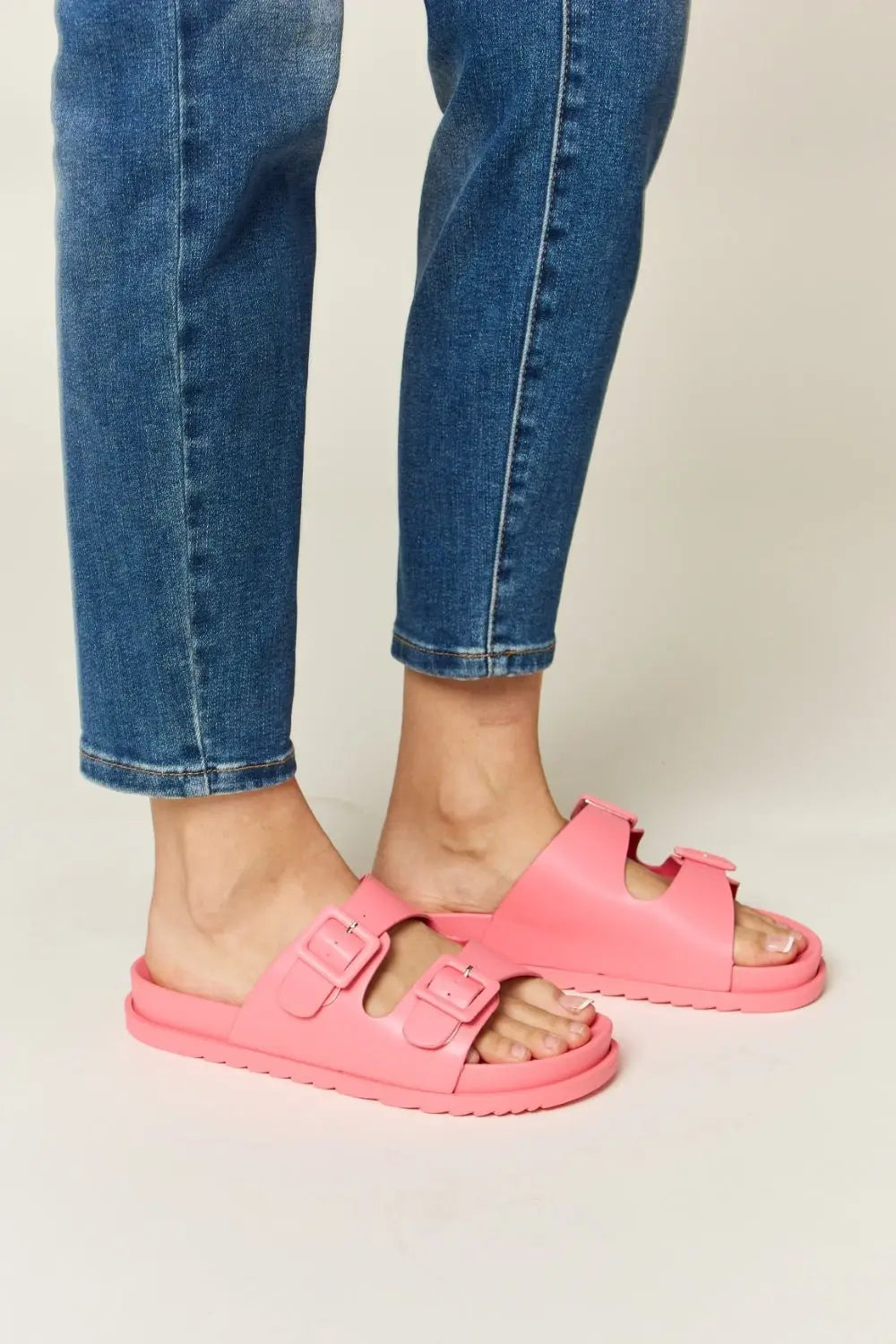Double Buckle Open Toe Sandals -