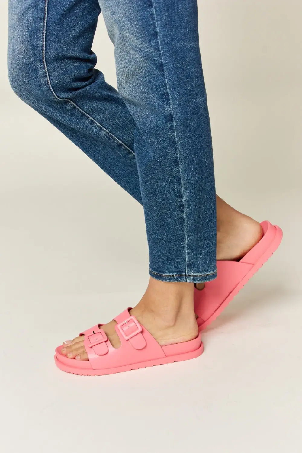 Double Buckle Open Toe Sandals -