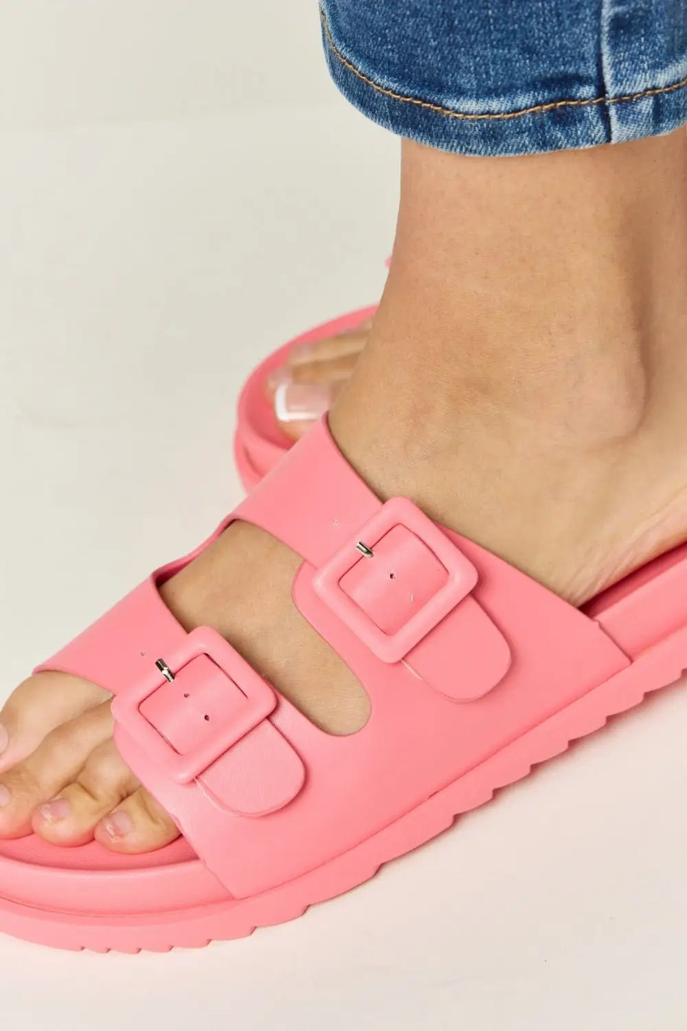Double Buckle Open Toe Sandals -