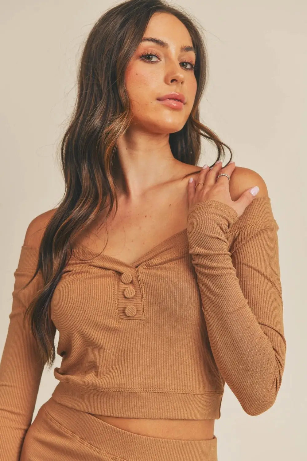 Dusty Brown Midi Skirt Set - Skirt Sets