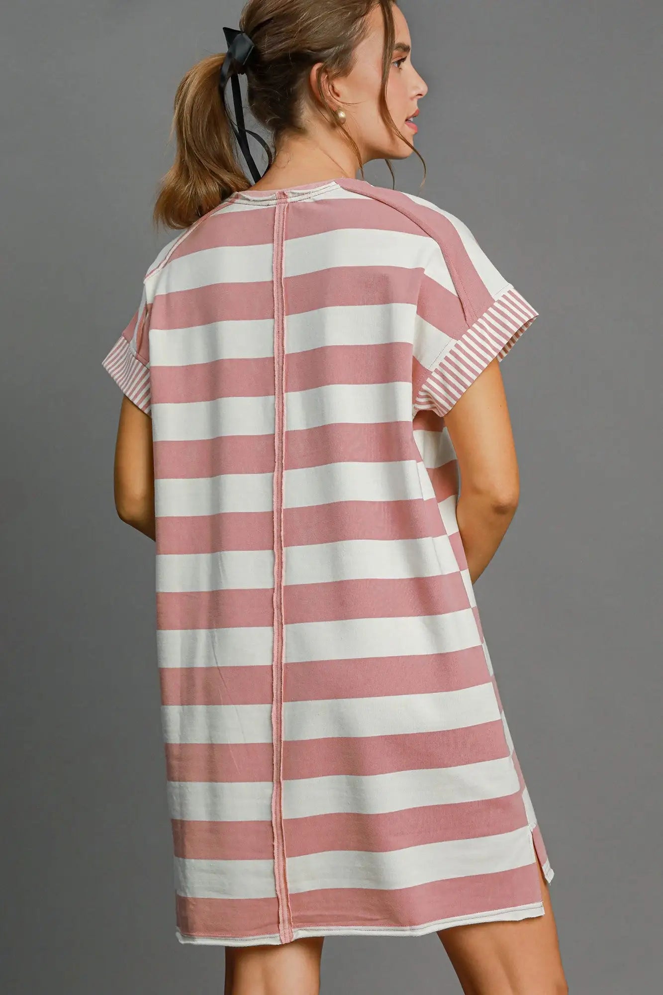 Dusty Pink Peace Short Sleeve Dress - Short Sleeve Dresses