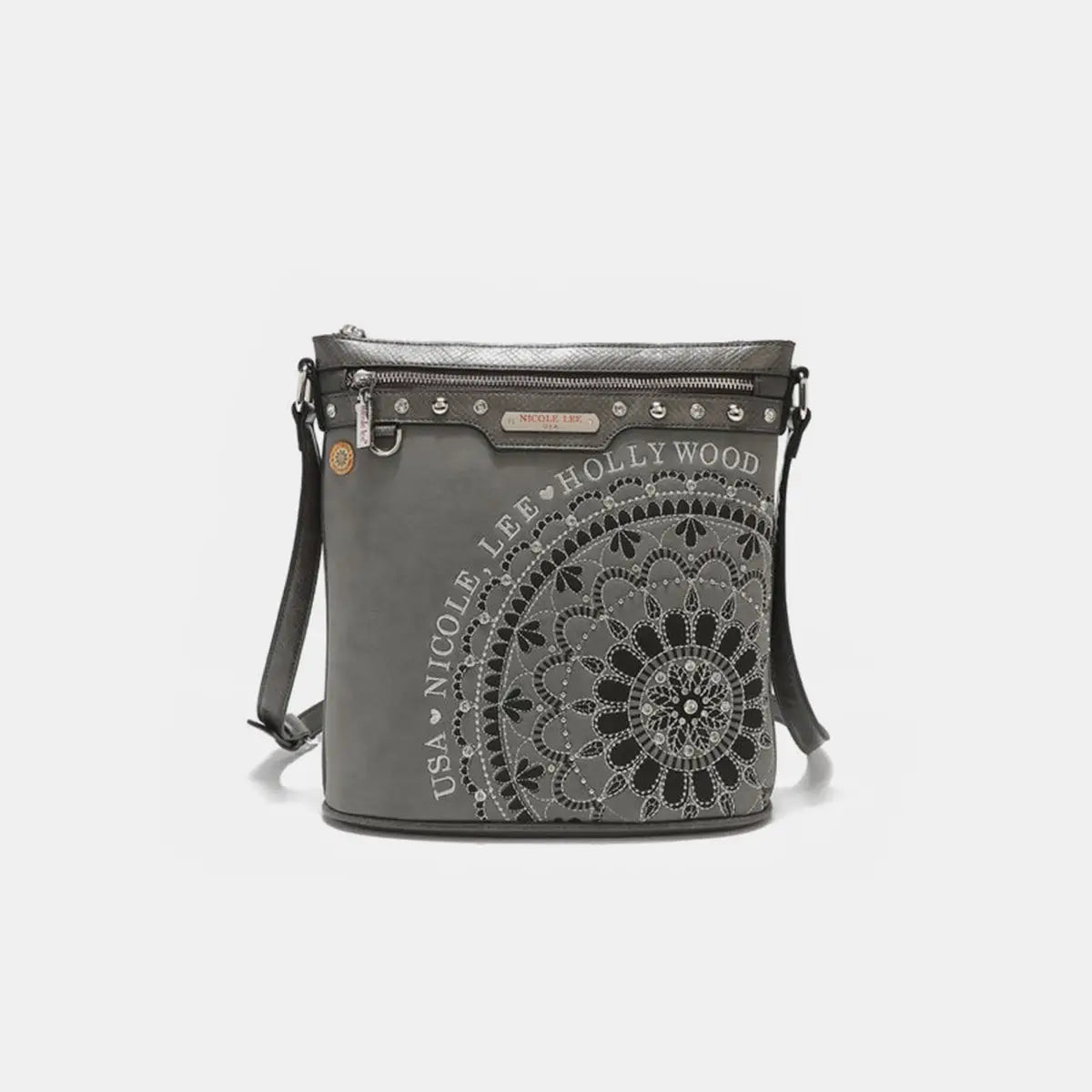 Embroidery Inlaid Rhinestone Crossbody Bag - Crossbody Bags