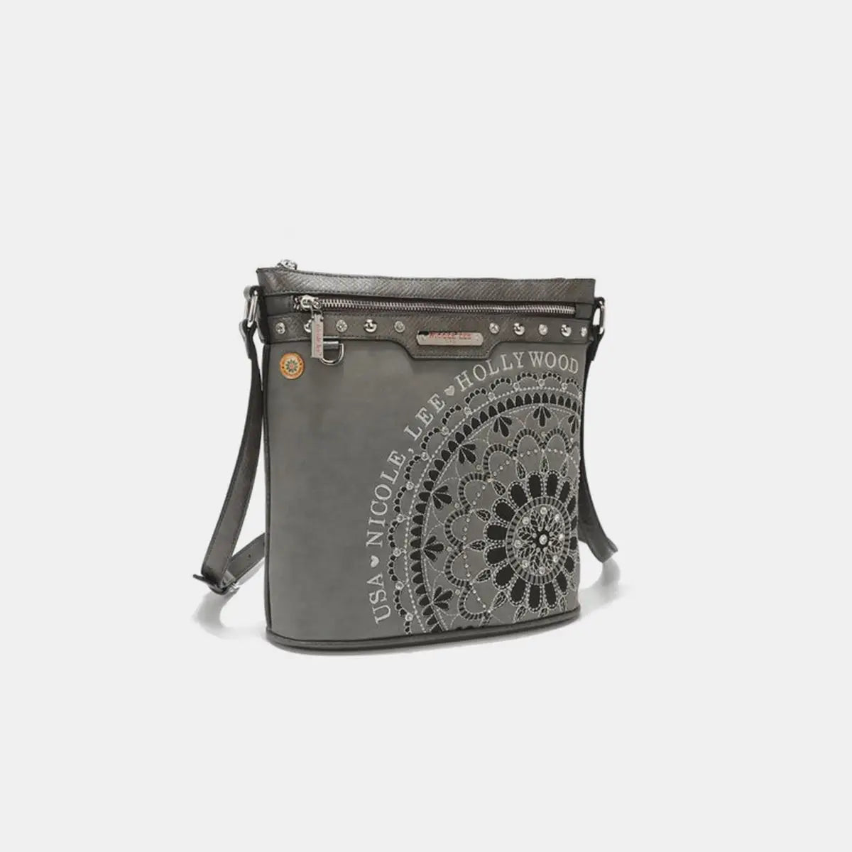 Embroidery Inlaid Rhinestone Crossbody Bag - Crossbody Bags