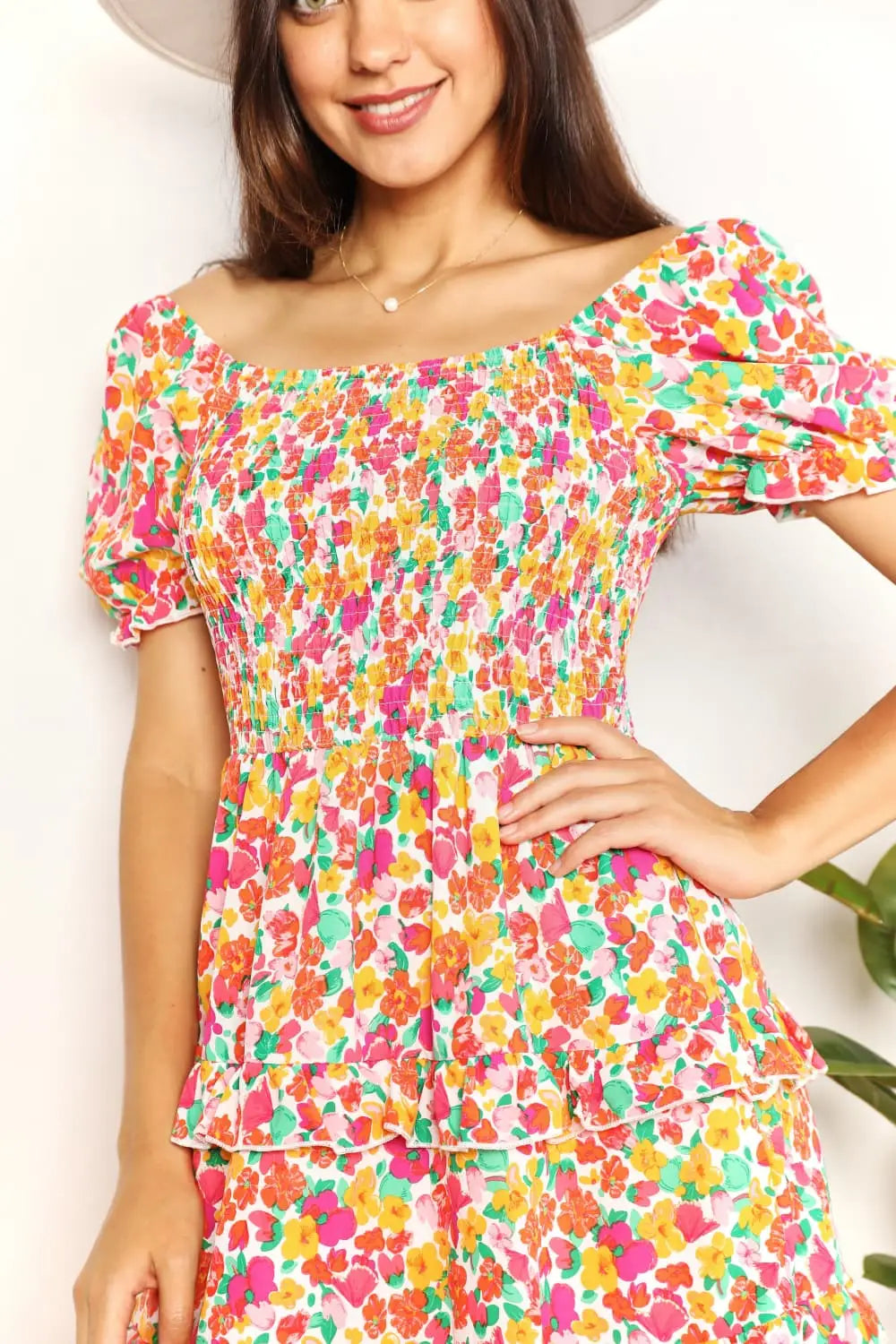 Floral Sweetheart Mini Dress - Mini Dresses
