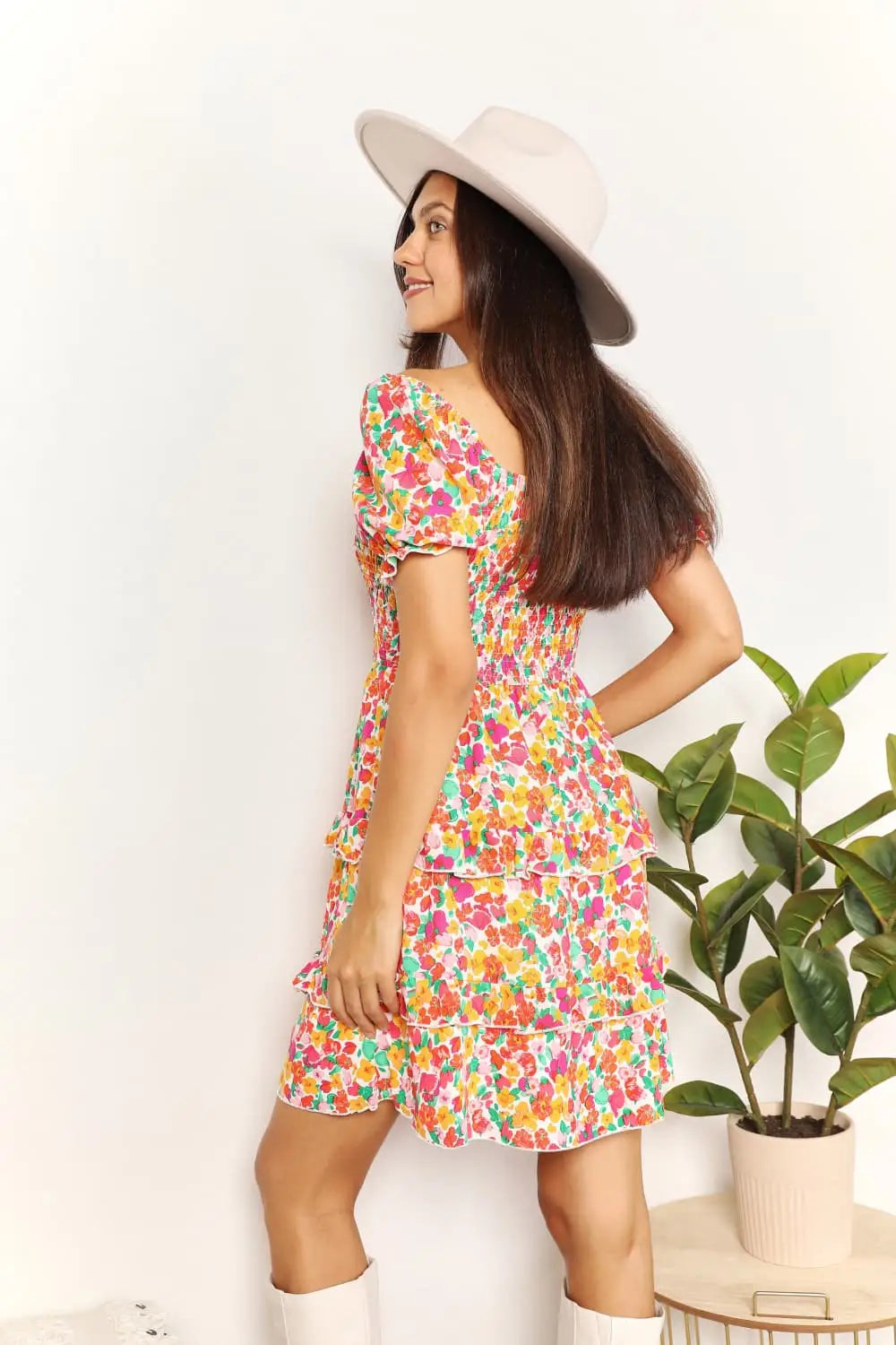 Floral Sweetheart Mini Dress - Mini Dresses
