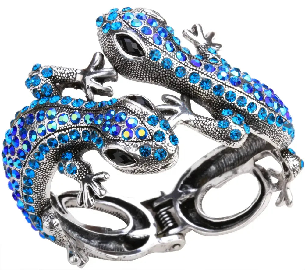 Gecko Crystal Bangle Bracelet blue / United States Bracelets