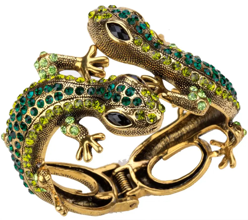 Gecko Crystal Bangle Bracelet green / United States Bracelets