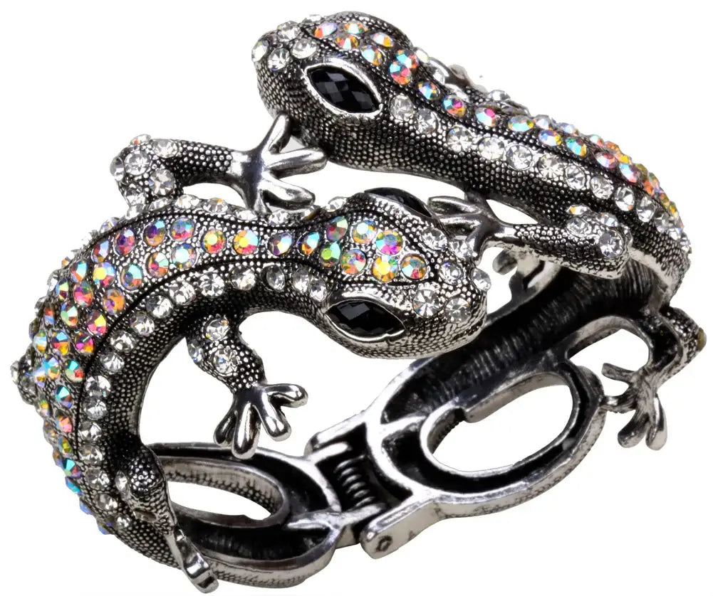 Gecko Crystal Bangle Bracelet silver / United States Bracelets