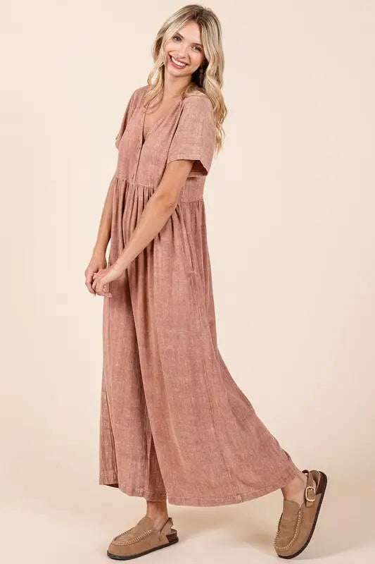 Ginger Mineral Wash Jumpsuit - Jumpsuits