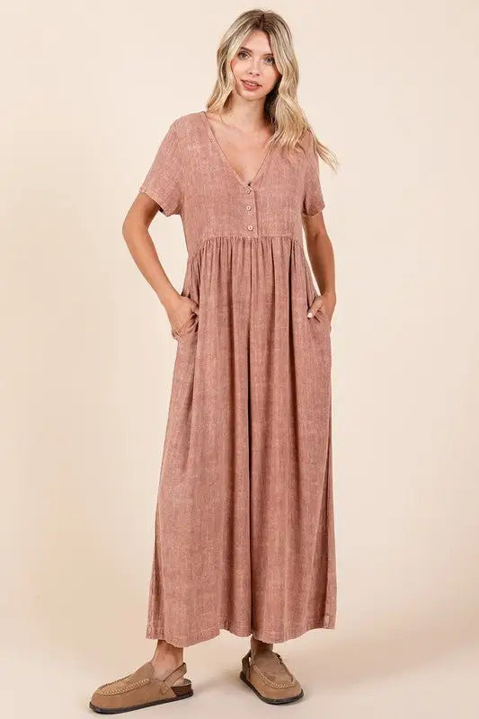 Ginger Mineral Wash Jumpsuit - Jumpsuits