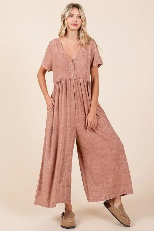 Ginger Mineral Wash Jumpsuit - Jumpsuits