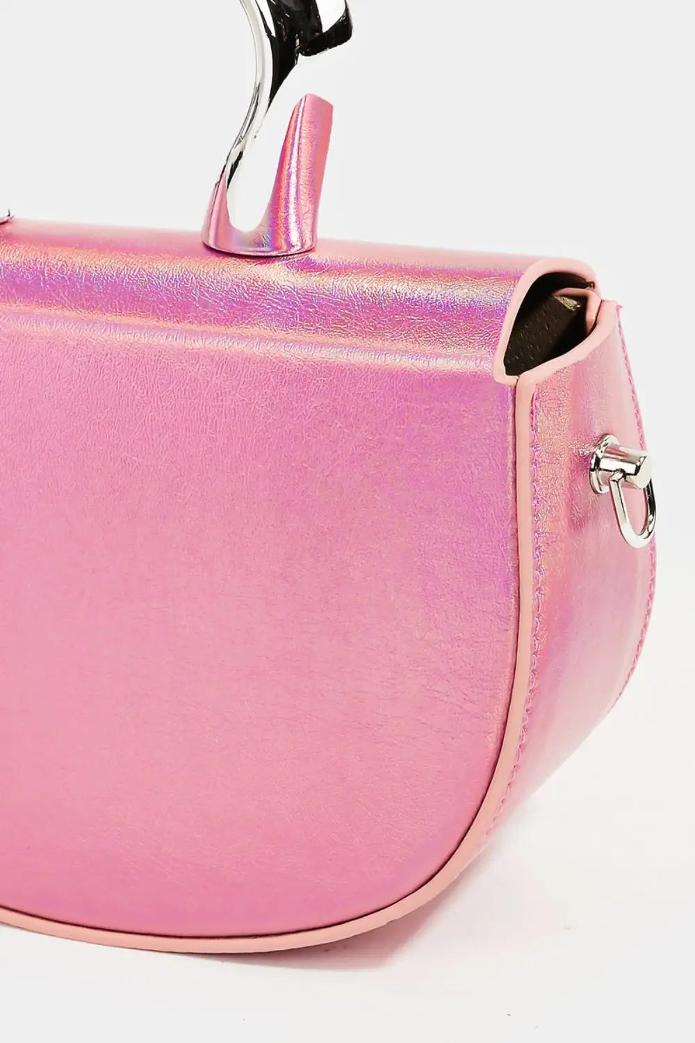 Fame Glossy Semi Circle Top Handle Bag - Eclectage
