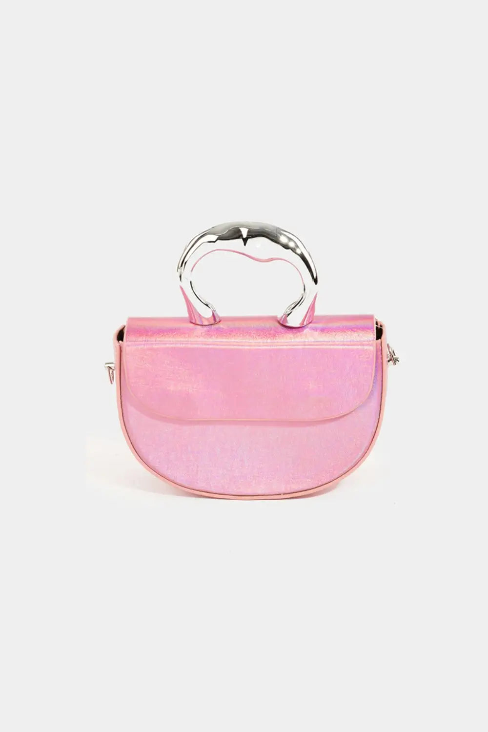 Fame Glossy Semi Circle Top Handle Bag - Eclectage