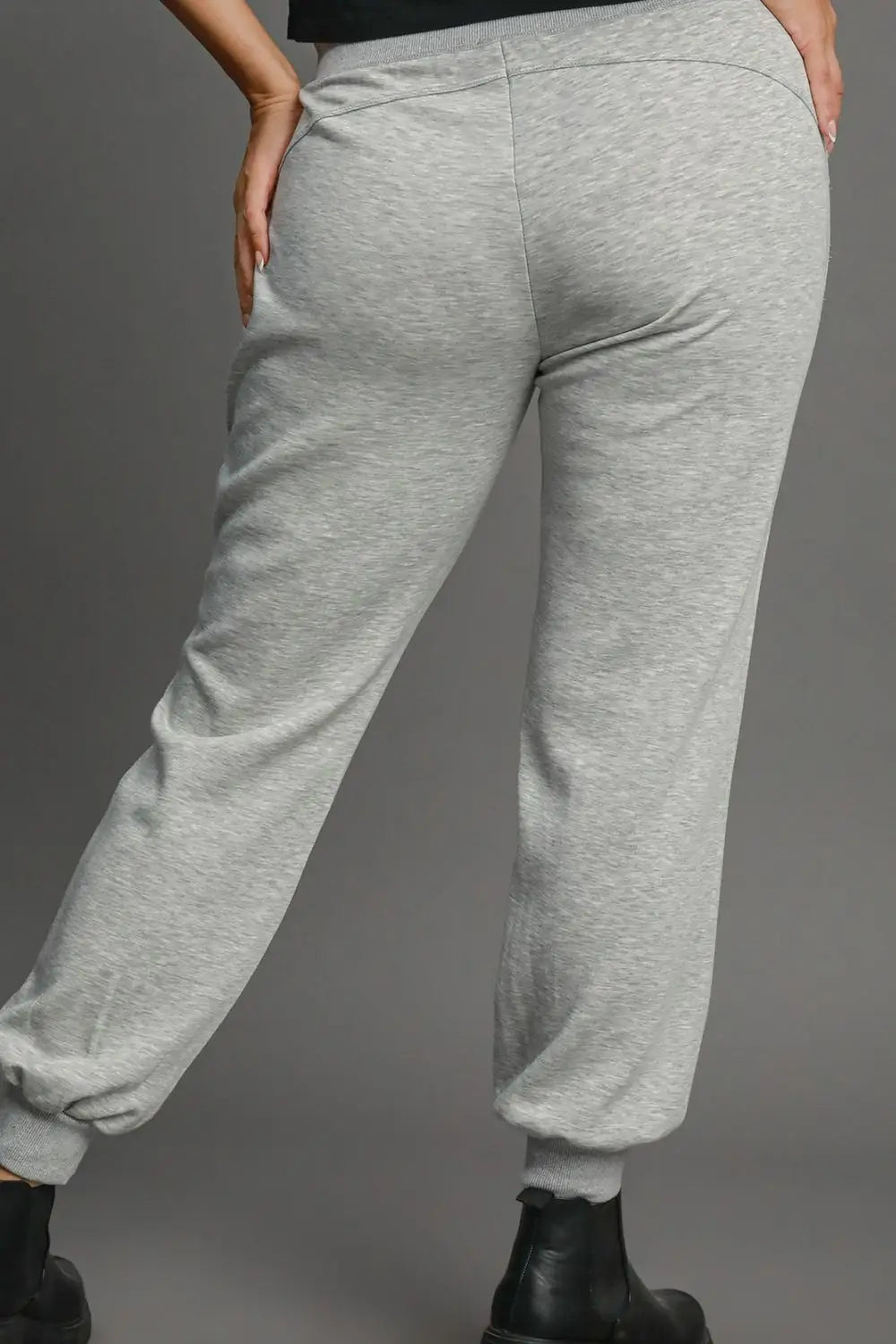High Rise Elastic Waist Knit Joggers - Joggers