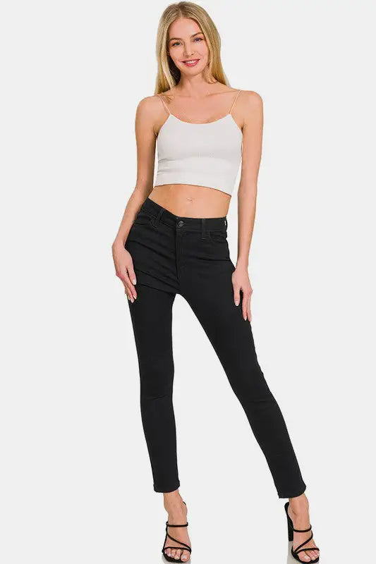 High Rise Skinny Jeans with Pockets - Eclectage