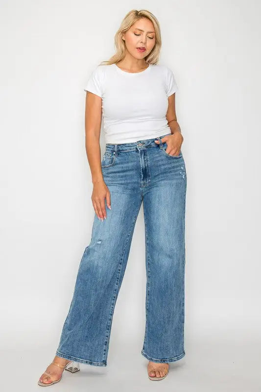 High Rise Wide Leg Jeans - Eclectage