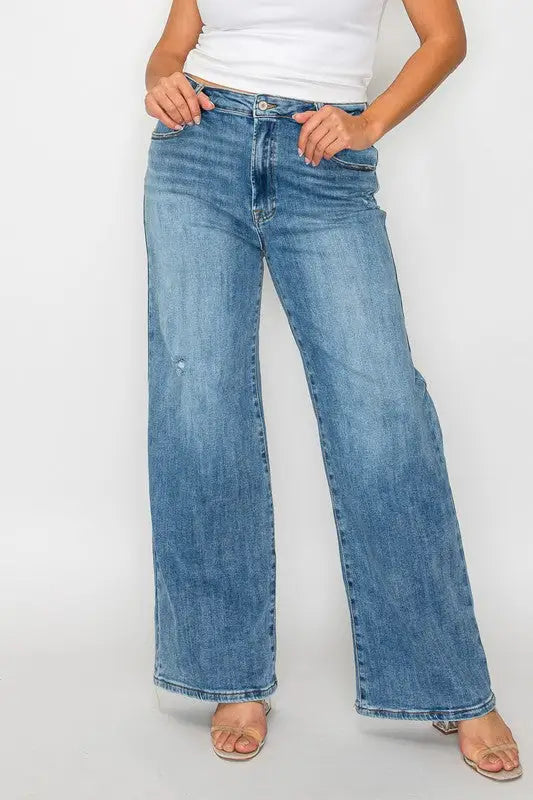 High Rise Wide Leg Jeans - Eclectage