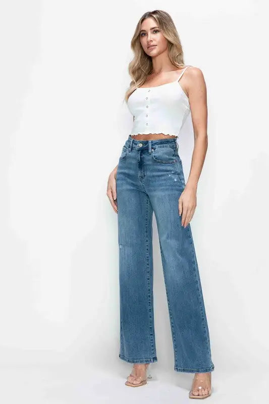 High Rise Wide Leg Jeans - Eclectage
