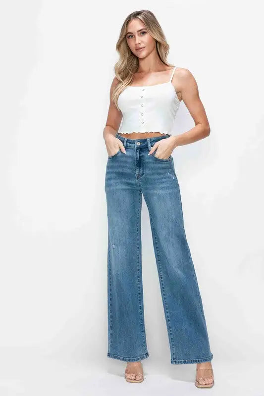 High Rise Wide Leg Jeans - Eclectage