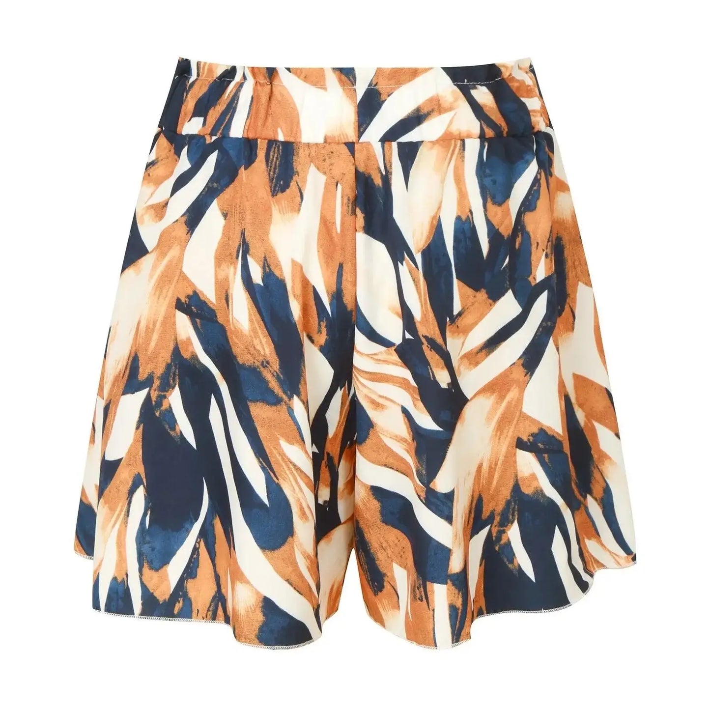 High Waist Drawstring Printed Shorts - Eclectage