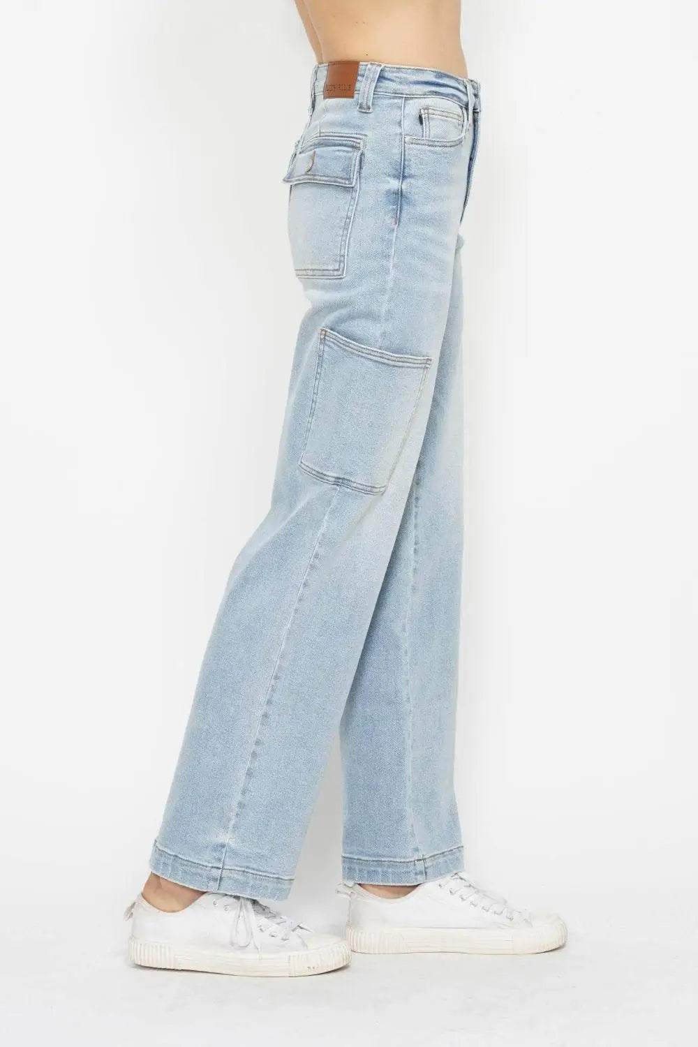 High Waist Straight Cargo Jeans - Cargo Jeans