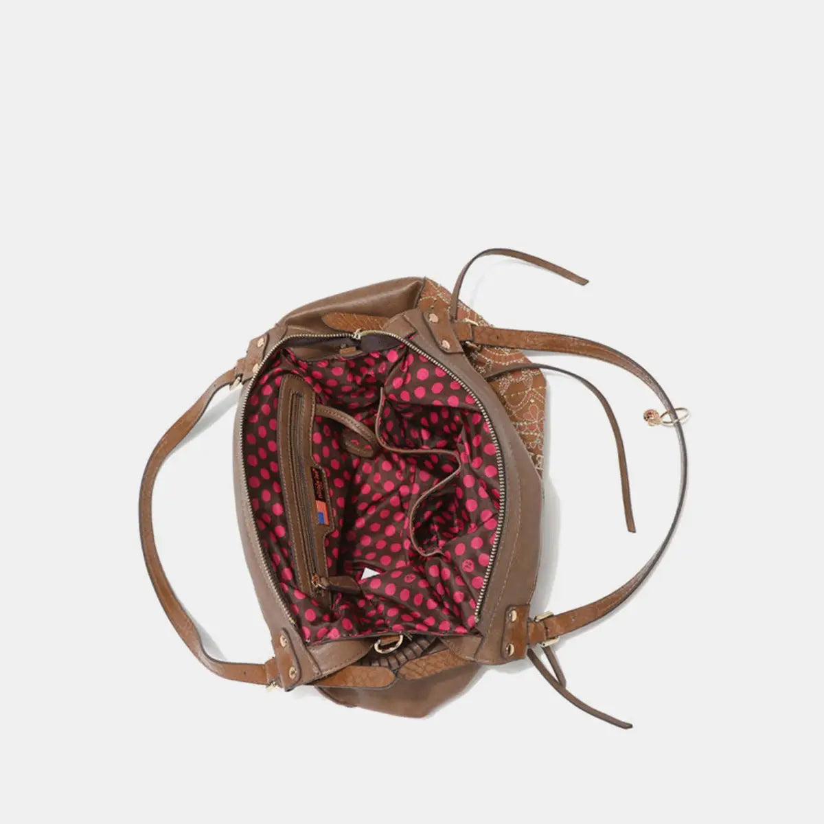 Inlaid Rhinestone Hobo Bag - Handbags
