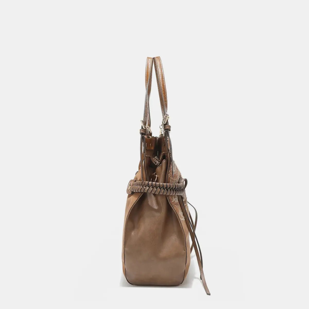 Inlaid Rhinestone Hobo Bag - Handbags