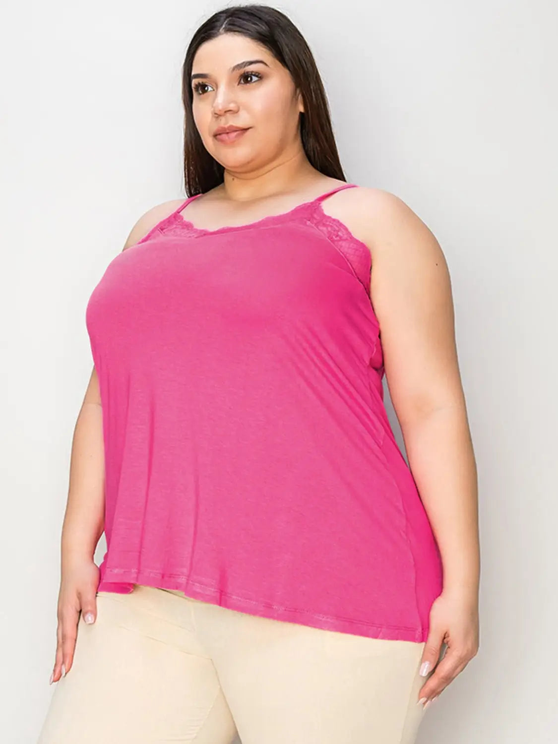 Lace Trim V - Neck Cami - Cami Tops