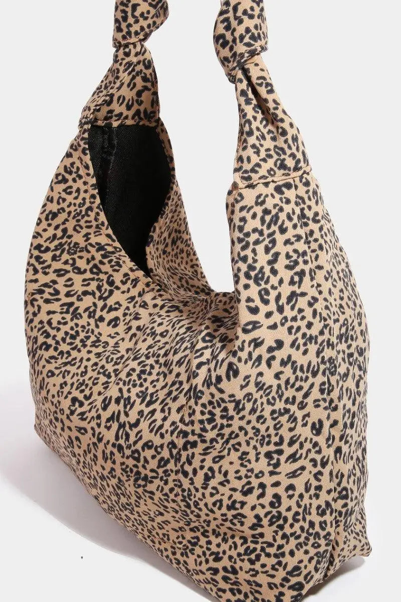 Leopard Knotted Strap Shoulder Bag - Shoulder Bags