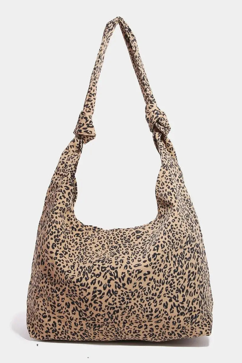 Leopard Knotted Strap Shoulder Bag - Shoulder Bags