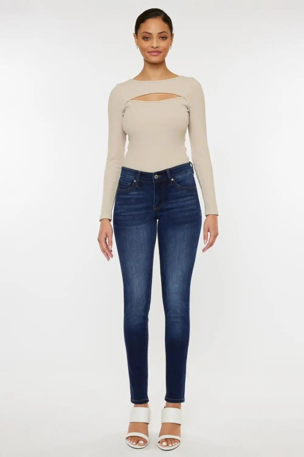 Mid Rise Gradient Skinny Jeans - Skinny Jeans